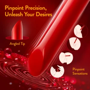 Μικρός Δονητής Oh My Gem | Desire 5 Inch Pocket-Sized Power Vibrator With Tapered Tip & Ruby Gem Base - In Red