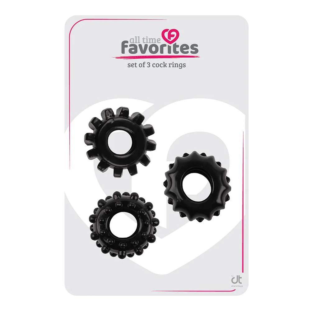 Σετ δακτυλίων πέους Set Of 3 Cockrings Black - DREAMTOYS - ALL TIME FAVORITES