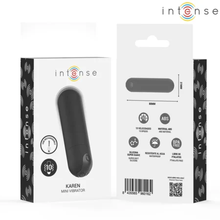 Μίνι δονητής INTENSE - KAREN MINI RECHARGEABLE VIBRATING BULLET BLACK