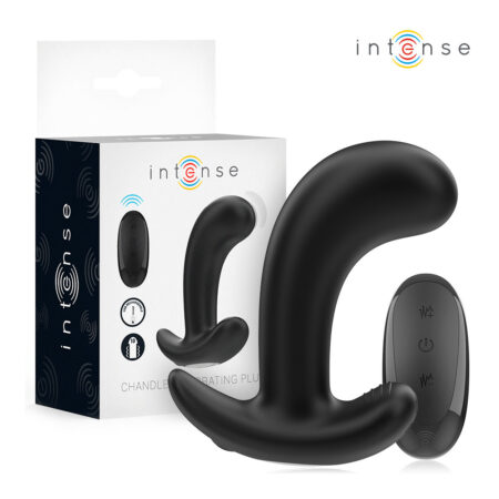 Πρωκτική σφήνα με δόνηση INTENSE - CHANDLER ANAL PLUG 10 VIBRATIONS BLACK REMOTE CONTROL
