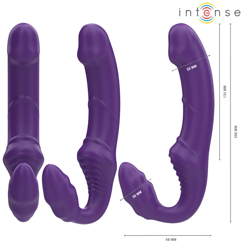 Δονητής INTENSE - JILL DOUBLE VIBRATOR 20 CM PURPLE REMOTE CONTROL