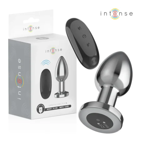 Μεταλλική πρωκτική σφήνα με δόνηση INTENSE - ANAL PLUG 10 VIBRATIONS METAL WITH REMOTE CONTROL L