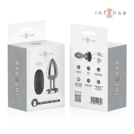 Μεταλλική πρωκτική σφήνα με δόνηση INTENSE - ANAL PLUG 10 VIBRATIONS METAL WITH REMOTE CONTROL L