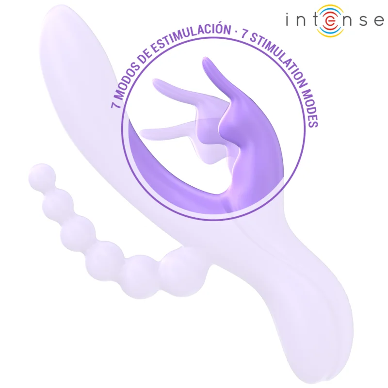 Δονητής INTENSE - MIKO TRIPLE VIBRATOR RABBIT & STIMULATOR & ANAL 7 VIBRATIONS PURPLE