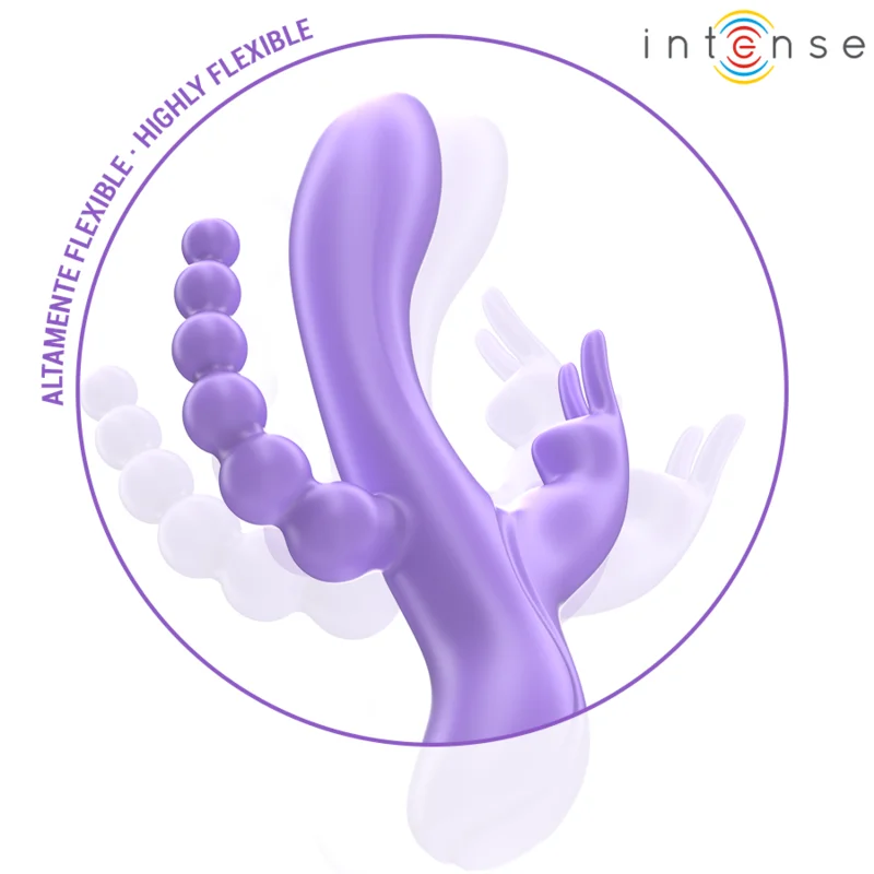 Δονητής INTENSE - MIKO TRIPLE VIBRATOR RABBIT & STIMULATOR & ANAL 7 VIBRATIONS PURPLE