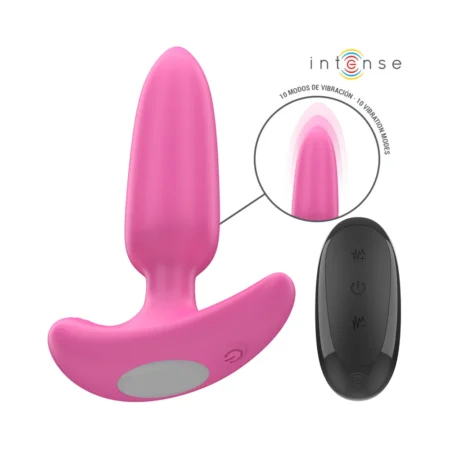 Πρωκτική σφήνα με δόνηση INTENSE - ROSS ANAL PLUG 10 VIBRATIONS PINK REMOTE CONTROL