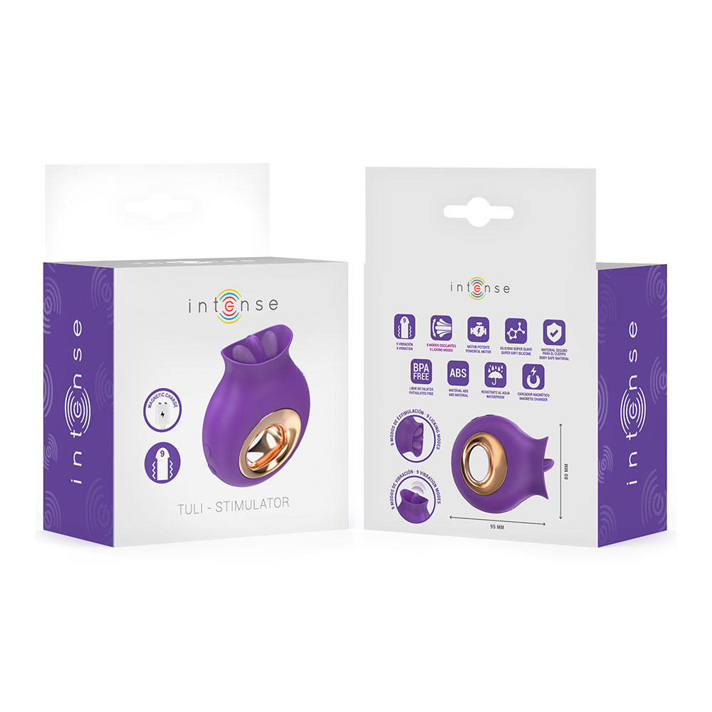 INTENSE - TULI CLITORIS STIMULATOR 9 VIBRATIONS & 9 OSCILLATIONS PURPLE