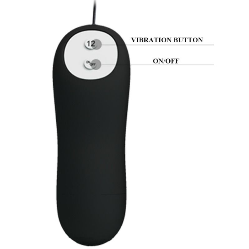 Πρωκτική σφήνα με δόνηση PRETTY LOVE - ANAL PLUG ANCHOR FORM SILICONE 12 VIBRATION MODES BLACK