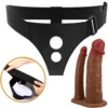 Ζώνη strapon με διπλό dildo PRETTY LOVE - KEAVEN HARNESS BRIEFS UNIVERSAL & COMFORTABLE DOUBLE DILDO