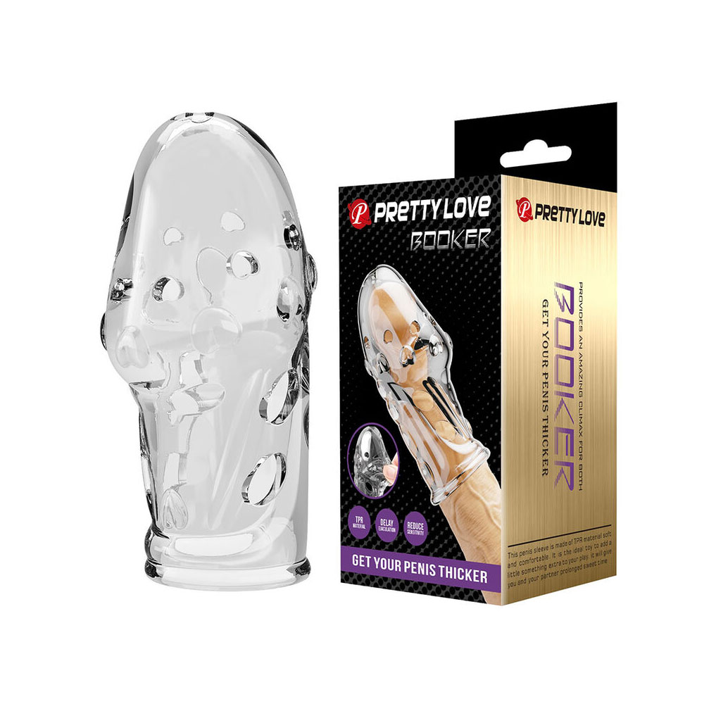 Κάλυμμα πέους PRETTY LOVE - BOOKER PENIS SLEEVE GET YOUR PENIS THICKER TRANSPARENT