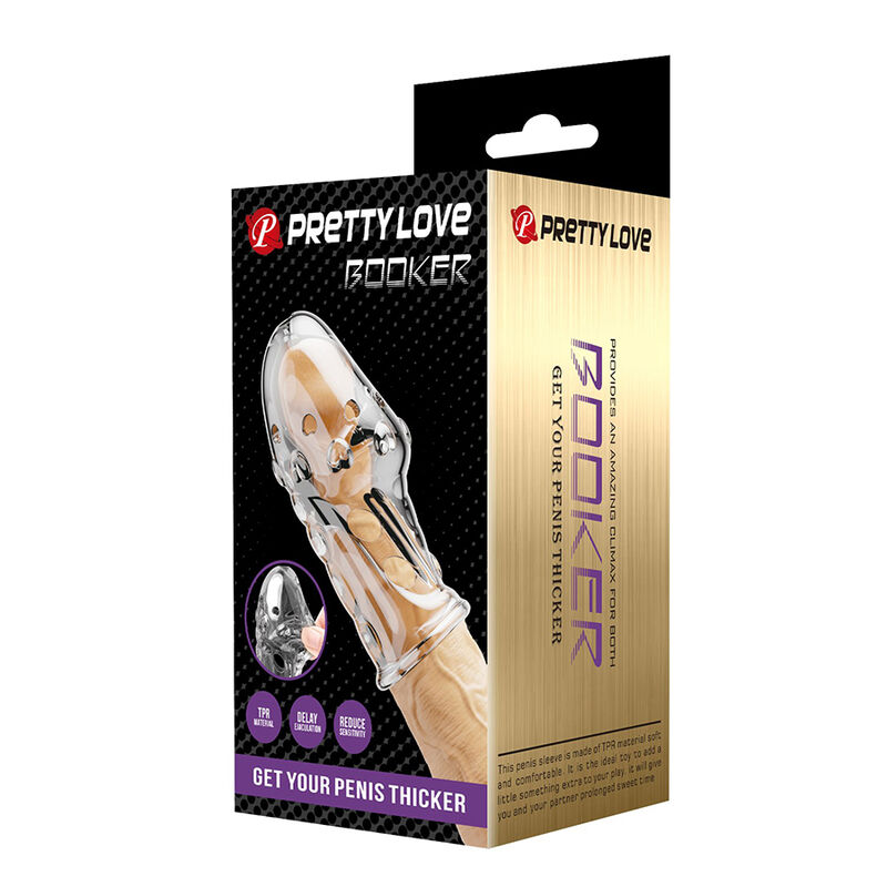 Κάλυμμα πέους PRETTY LOVE - BOOKER PENIS SLEEVE GET YOUR PENIS THICKER TRANSPARENT