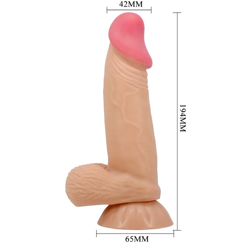 Ρεαλιστικό ομοίωμα πέους PRETTY LOVE - SLIDING SKIN SERIES REALISTIC DILDO WITH SLIDING SKIN SUCTION CUP 19.4 CM