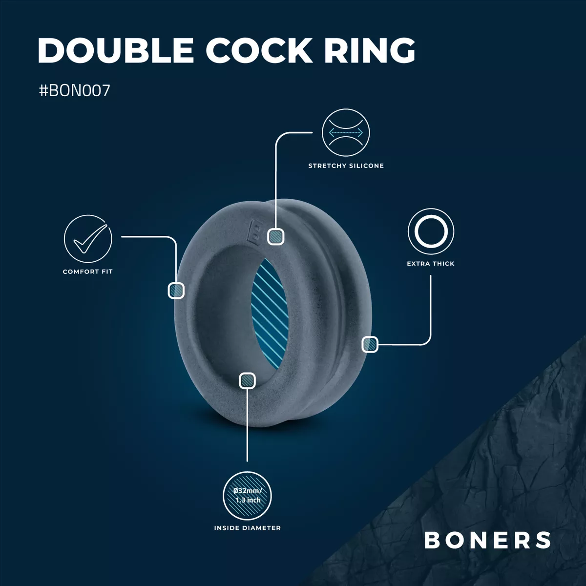 Δακτύλιος πέους Boners Double Design Cock Ring