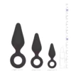 Σετ 3 πρωκτικών σφηνών Black Buttplugs With Pull Ring - Set - Easytoys Anal Collection