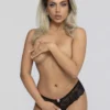 Γυναικείο σλιπ με ανοιχτό καβάλο Christine - Crotchless Slip Sierra - Black
