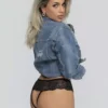 Γυναικείο σλιπ με ανοιχτό καβάλο Christine - Crotchless Slip Sierra - Black