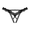 Στρινγκ με ανοιχτό καβάλο Christine - Lace Open Crotch Thong Lila - Black