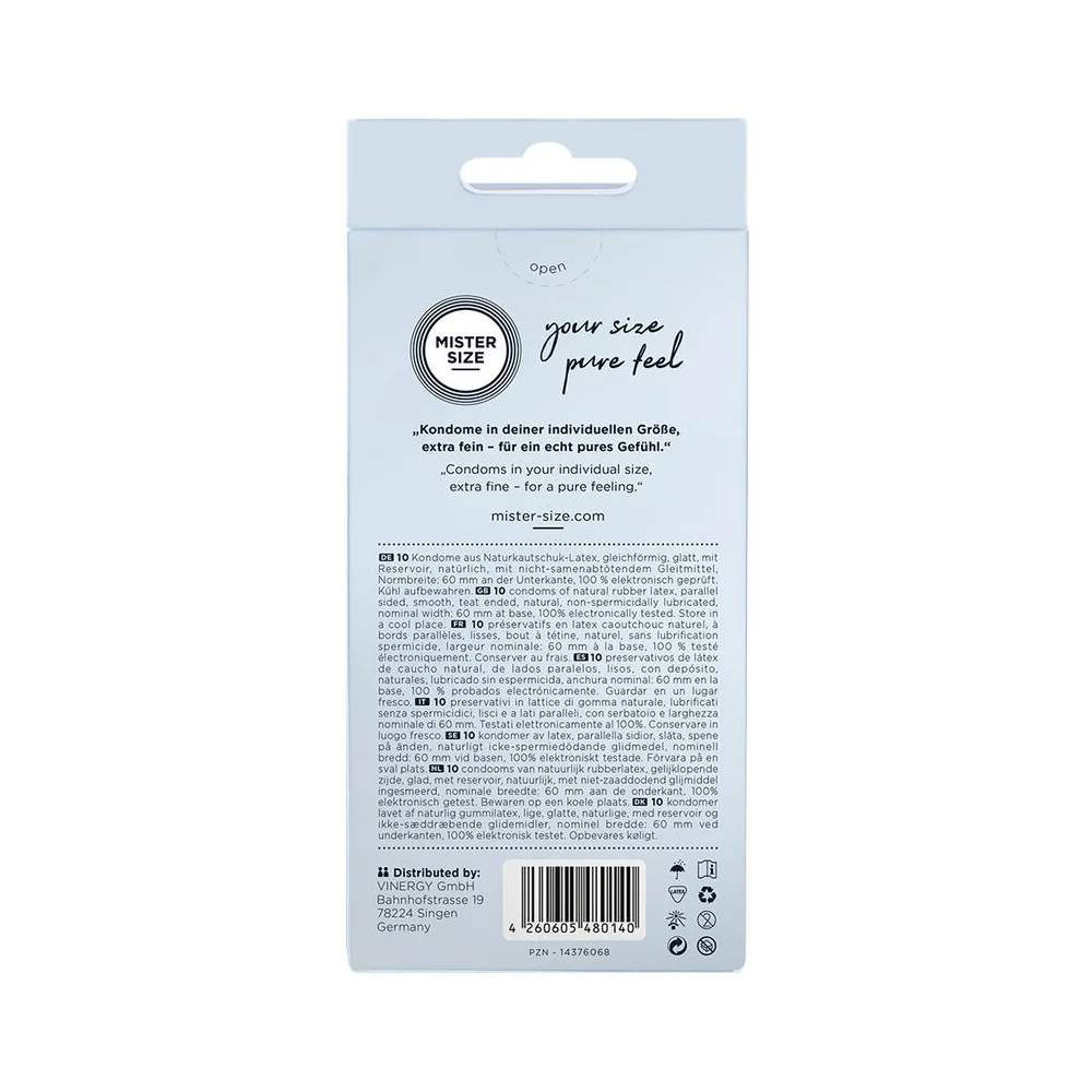 Προφυλακτικά MISTER SIZE - CONDOM SIZE XL 60 MM (10 UNITS)