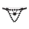 Στρινγκ με πέρλες Christine - Pearl open crotch thong Mea - Black