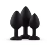 Σετ με 3 πρωκτικές σφήνες Silicone Buttplug Set with Diamond - Heart - Easytoys Anal Collection