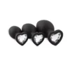 Σετ με 3 πρωκτικές σφήνες Silicone Buttplug Set with Diamond - Heart - Easytoys Anal Collection