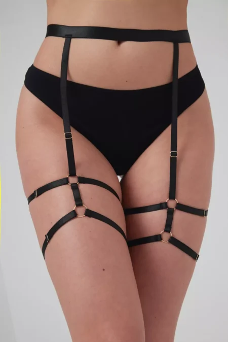Ζαρτιέρες Christine - Strappy Garterbelt Blushing - Black