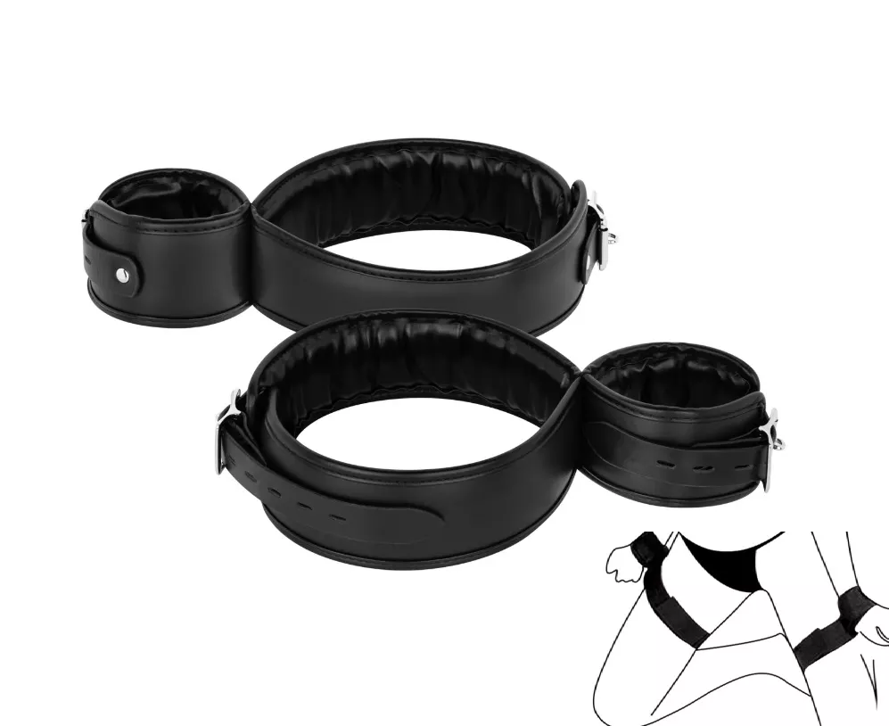 Σετ δεσίματος μηρών και καρπών Bedroom Fantasies - Thigh and Wrist Bondage - Black