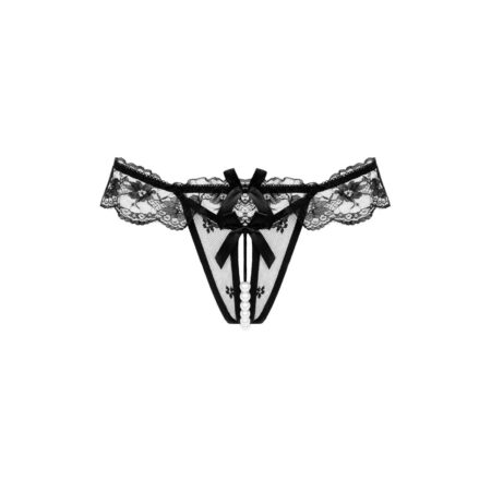 Στρινγκ από τούλι με πέρλες Christine - Open Crotch Tulle Pearl Thong - One size